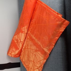 72" Orange Satin Farmhouse Dining Table Runner Countertop Accent Decor Fall